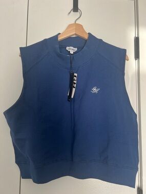 Gold Hawk Blue Sleeveless Muscle Tee - Boxy Athleisure Vest